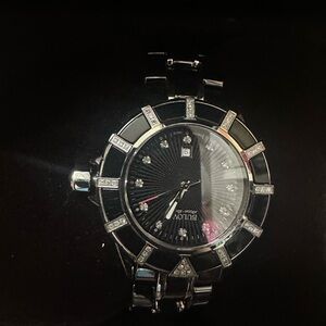 Bulova Black and Silver Crystal‎ Watch